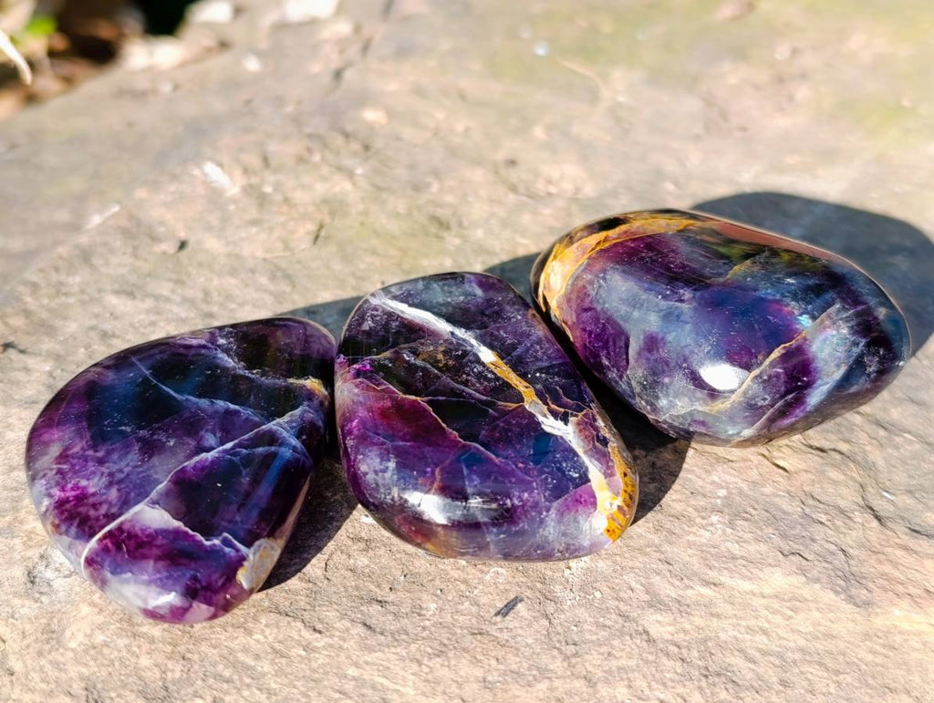 Polished Watermelon Fluorite Free Forms x 12 From Uis, Namibia - Toprock Gemstones and Minerals 