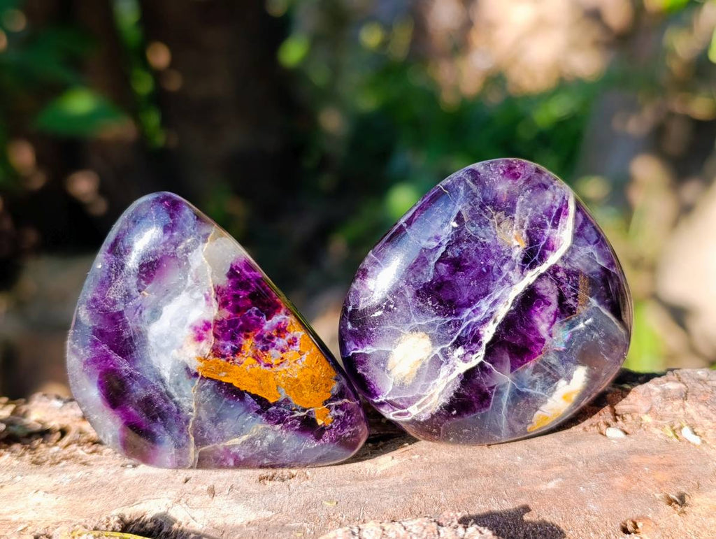 Polished Watermelon Fluorite Free Forms x 12 From Uis, Namibia - Toprock Gemstones and Minerals 