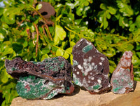 Natural Ball Malachite On Dolomite Matrix Specimens x 3 From Kambove, Congo