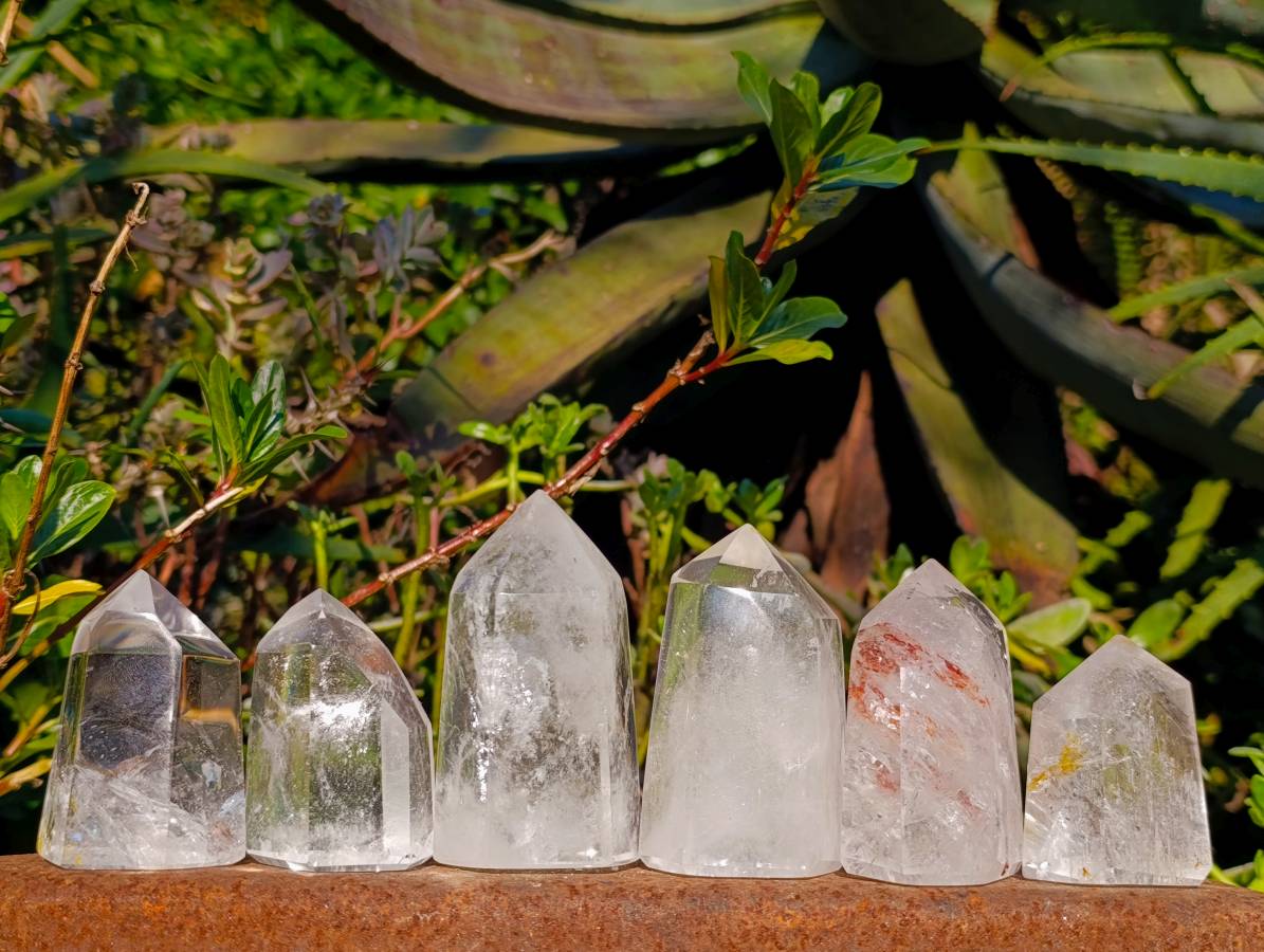 Polished Clear Quartz Crystals x 6 From Madagascar - Toprock Gemstones and Minerals 