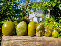 Polished Green Opal Standing Free Forms x 6 From Madagascar - Toprock Gemstones and Minerals 