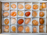 Polished Orange Twist Calcite Palm Stones x 28 From Madagascar - Toprock Gemstones and Minerals 