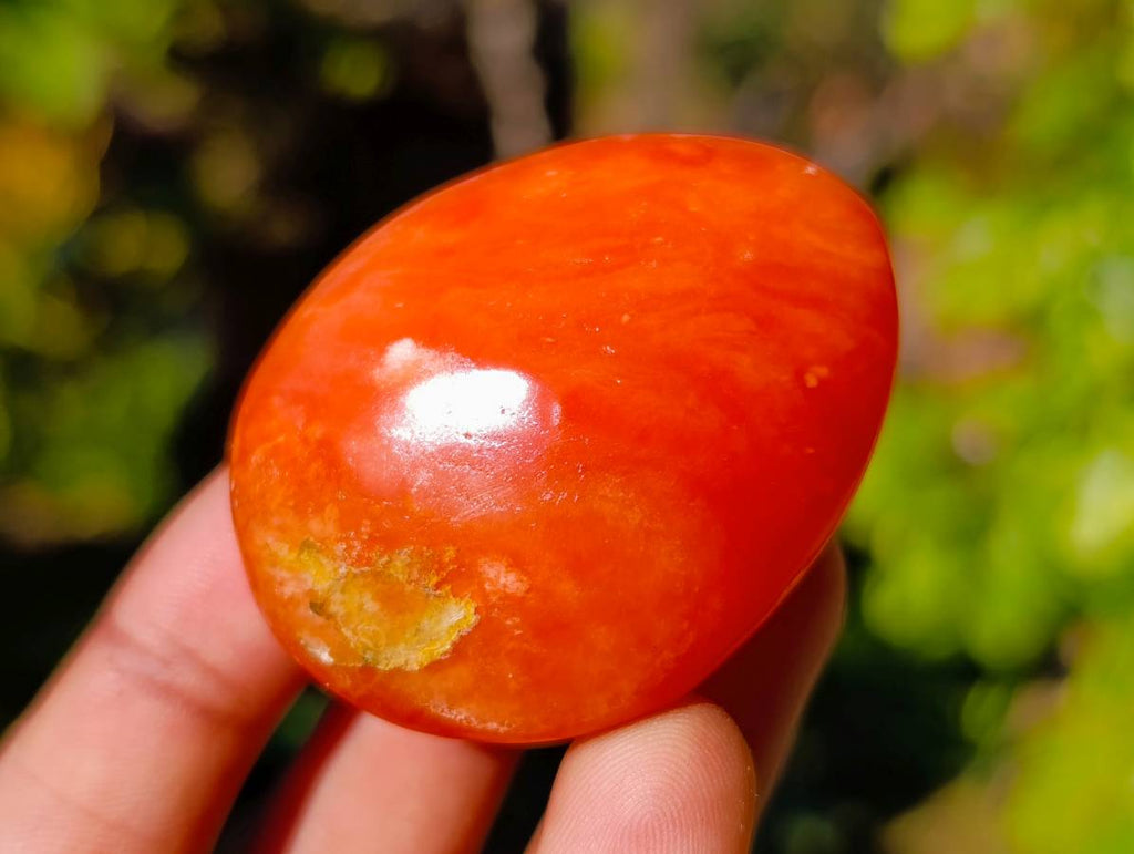 Polished Orange Twist Calcite Palm Stones x 28 From Madagascar - Toprock Gemstones and Minerals 