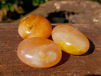Polished Orange Twist Calcite Palm Stones x 28 From Madagascar - Toprock Gemstones and Minerals 