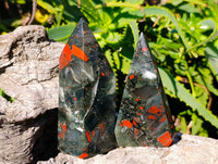 Polished Bloodstone Points x 4 From Swaziland