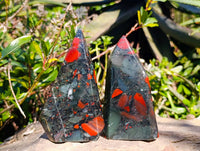 Polished Bloodstone Points x 4 From Swaziland