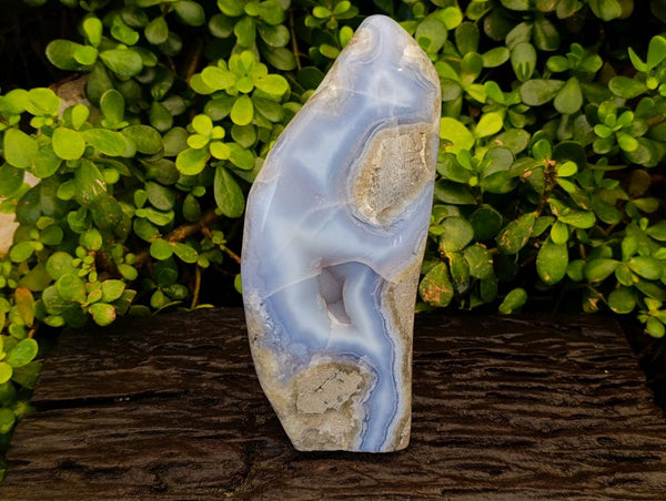 Polished Blue Lace Agate Standing Free Form x 1 From Malawi