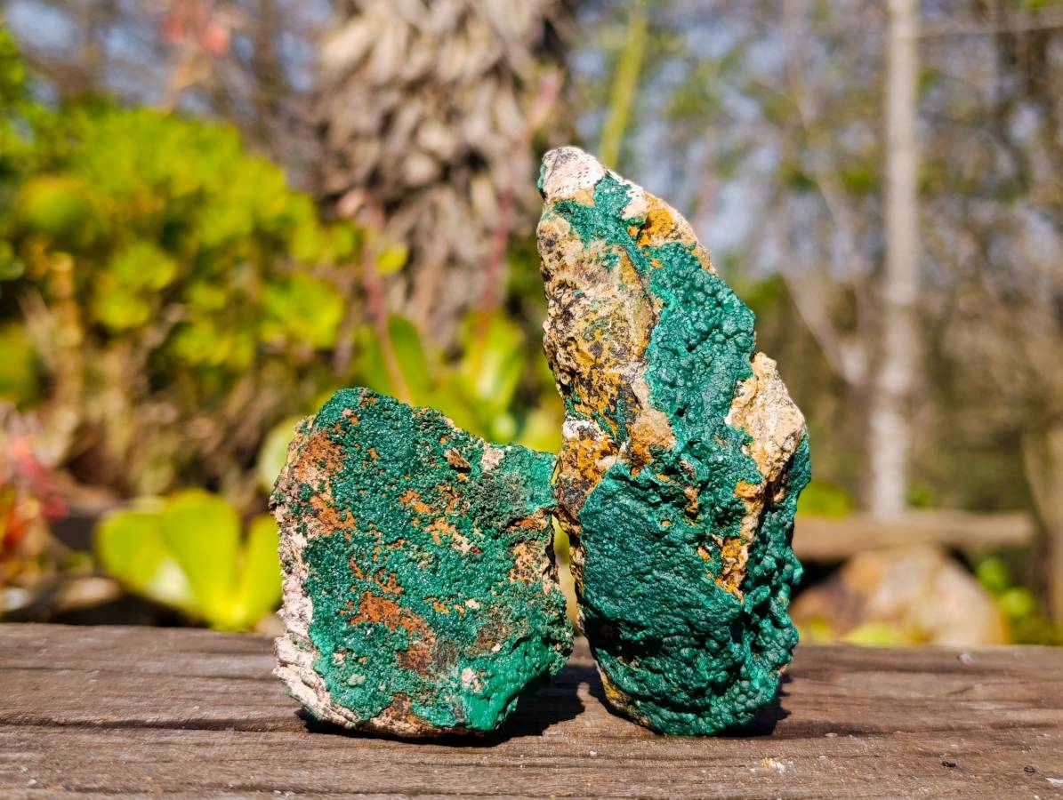 Natural Crystalline Malachite Specimens x 6 From Congo - Toprock Gemstones and Minerals 