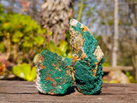 Natural Crystalline Malachite Specimens x 6 From Congo
