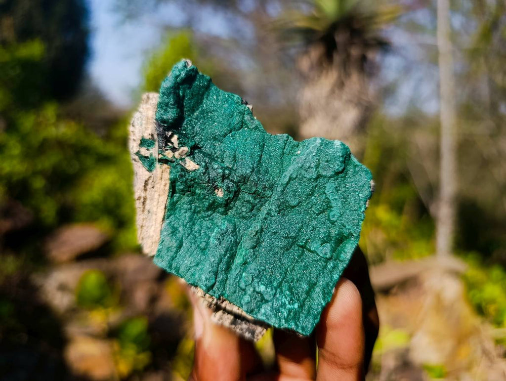 Natural Crystalline Malachite Specimens x 6 From Congo - Toprock Gemstones and Minerals 