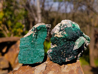 Natural Crystalline Malachite Specimens x 6 From Congo