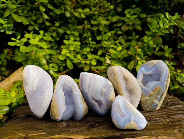 Polished Blue Lace Agate Geodes x 6 From Malawi