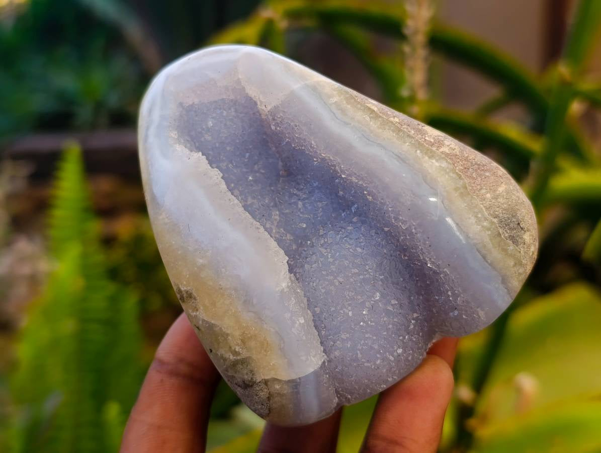 Polished Blue Lace Agate Geodes x 6 From Malawi - Toprock Gemstones and Minerals 