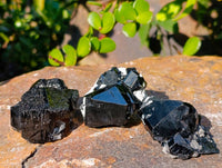 Natural Schorl Black Tourmaline Specimens x 12 From Namibia