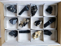 Natural Schorl Black Tourmaline Specimens x 12 From Namibia