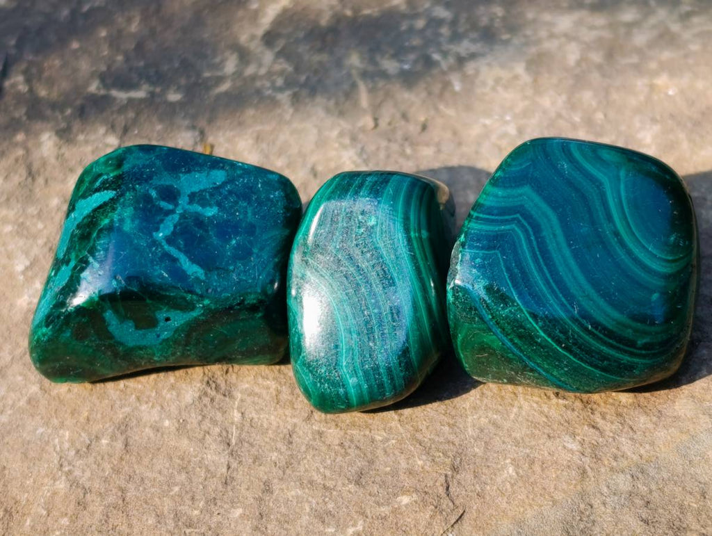 Polished Flower Malachite Free Forms x 70 From Congo - Toprock Gemstones and Minerals 