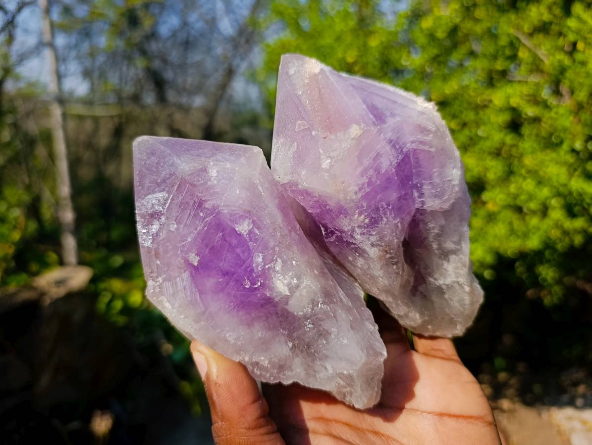 Natural Jacaranda Amethyst Clusters x 6 From Zambia - Toprock Gemstones and Minerals 