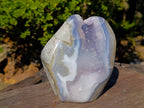 Polished Blue Lace Agate Standing Free Form x 1 From Malawi - Toprock Gemstones and Minerals 