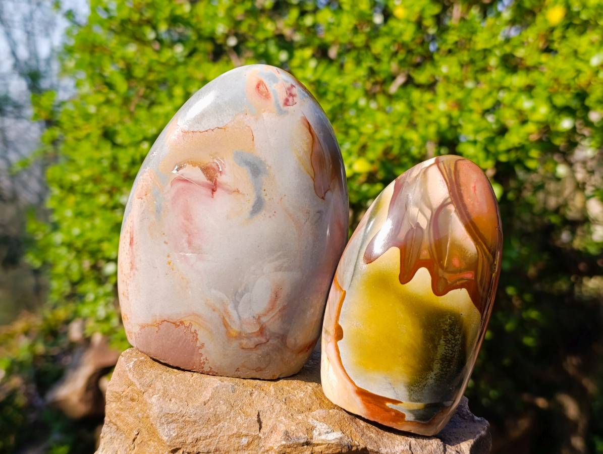 Polished Polychrome Jasper Standing Free Forms x 4 From Madagascar - Toprock Gemstones and Minerals 