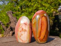 Polished Polychrome Jasper Standing Free Forms x 4 From Madagascar