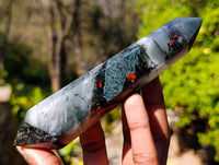 Polished Double Terminated Bloodstone Points x 6 From Swaziland