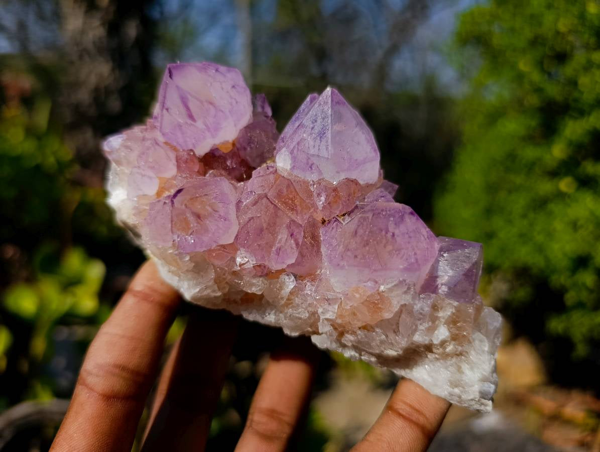 Natural Amethyst Spirit Quartz Clusters x 4 From South Africa - Toprock Gemstones and Minerals 