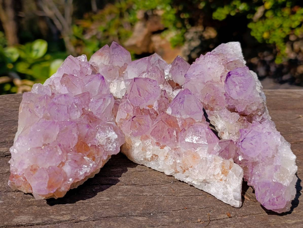 Natural Amethyst Spirit Quartz Clusters x 4 From South Africa - Toprock Gemstones and Minerals 