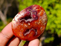 Polished Carnelian Agate Palm Stones x 16 From Madagascar