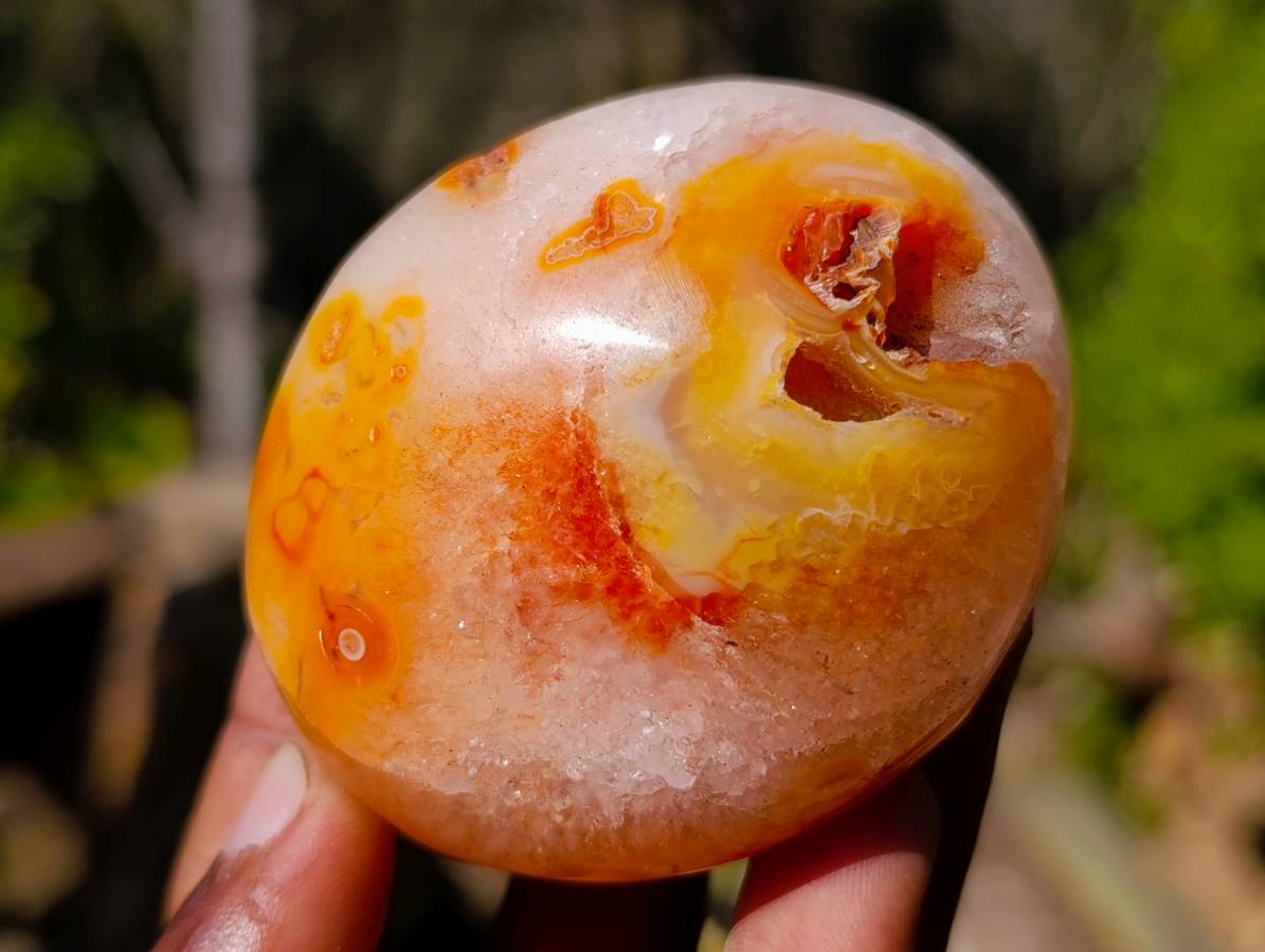 Polished Carnelian Agate Palm Stones x 16 From Madagascar - Toprock Gemstones and Minerals 