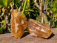 Natural Honey Aragonite Specimens x 6 From Namibia