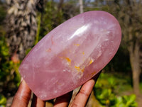 Polished Rose Quartz Standing Free Forms x 2 From Madagascar