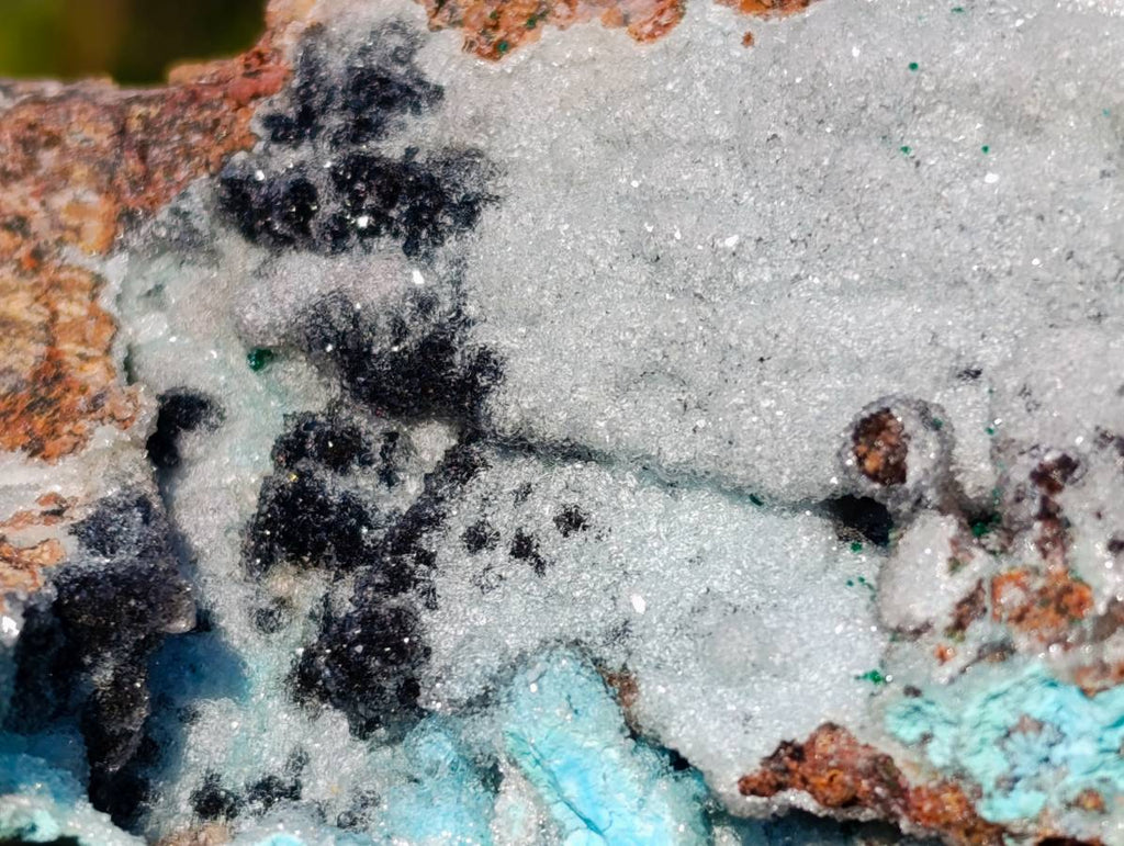 Natural Drusy Chrysocolla Specimens x 2 From Congo - Toprock Gemstones and Minerals 