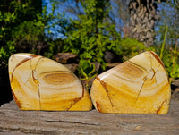 Polished Picture Stone Jasper Standing Free Forms x 2 From Ais-Ais, Namibia
