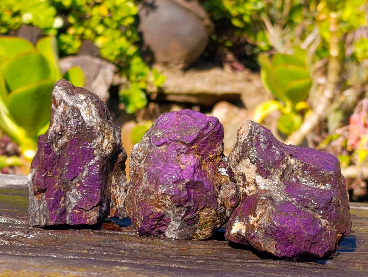 Natural Metallic Purpurite Specimens x 4 From Erongo, Namibia - Toprock Gemstones and Minerals 