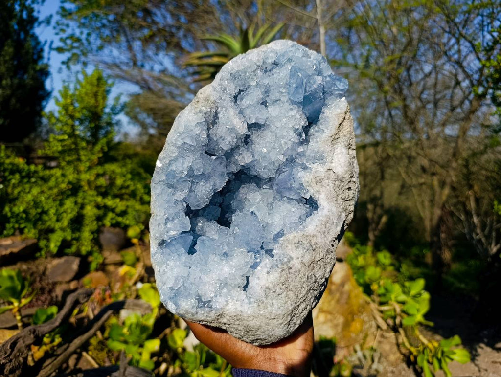 Natural Celestite Geode Specimen x 1 From Sakoany, Madagascar - Toprock Gemstones and Minerals 