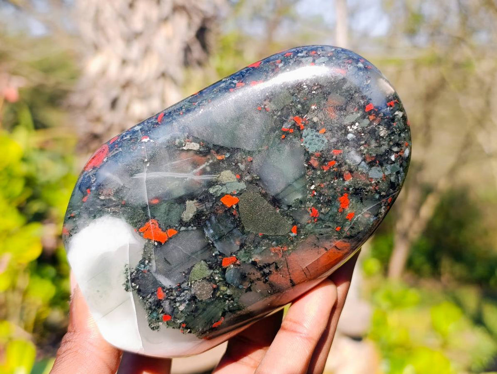 Polished Bloodstone Standing Free Forms x 3 From Swaziland - Toprock Gemstones and Minerals 