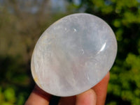 Polished Girasol Pearl Quartz Palm Stones x 12 From Ambatondrazaka, Madagascar