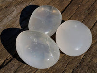 Polished Girasol Pearl Quartz Palm Stones x 12 From Ambatondrazaka, Madagascar