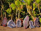 Polished On One Side Red Sashe River Agate Nodules x 6 From Zimbabwe - Toprock Gemstones and Minerals 
