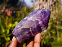 Polished Chevron Amethyst Points x 3 From Zambia