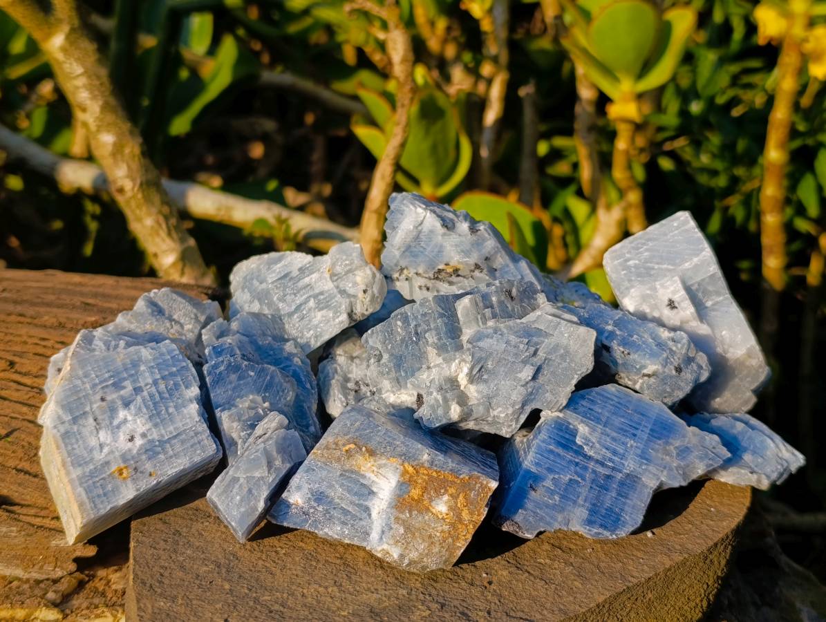 Natural Sky Blue Calcite Specimens x 24 From Namibia - Toprock Gemstones and Minerals 
