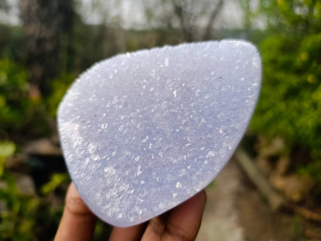 Polished Blue Lace Agate Geodes x 4 From Malawi - Toprock Gemstones and Minerals 