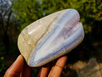 Polished Blue Lace Agate Geodes x 4 From Malawi