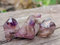 Natural Smokey Window Amethyst Crystals x 20 From Chiredzi, Zimbabwe