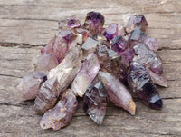Natural Smokey Window Amethyst Crystals x 20 From Chiredzi, Zimbabwe