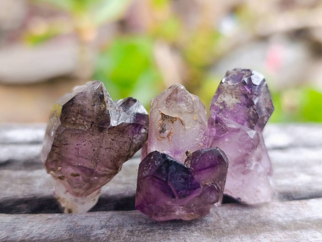 Natural Smokey Window Amethyst Crystals x 20 From Chiredzi, Zimbabwe - Toprock Gemstones and Minerals 