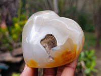 Polished Banded Agate Hearts x 6 From Madagascar
