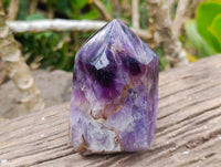 Polished Chevron Amethyst Points x 2 From Madagascar - Toprock Gemstones and Minerals 