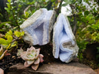 Natural Blue Lace Agate Geode Specimens x 6 From Malawi - Toprock Gemstones and Minerals 
