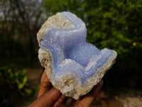 Natural Blue Lace Agate Geode Specimens x 6 From Malawi
